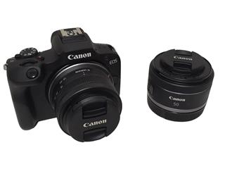 CANON EOS R100 4K VIDEO 24.2MP MIRRORLESS CAMERA W/RF-S18-45MM + RF 50MM LENS